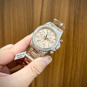 Đồng Hồ Rolex Daytona 126595TBR Chế Tác Bọc Vàng Hồng Đính Moissanite 40mm (1)