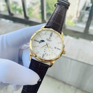 Đồng Hồ Rolex Fake Cao Cấp Máy Cơ Nhật Nam Dây Da Màu Đen 40mm (6)