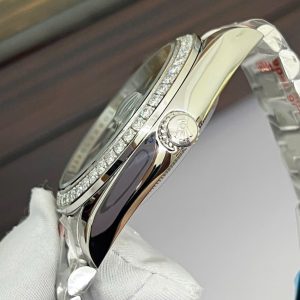 Đồng Hồ Rolex Fake Máy Cơ Nhật Mặt Xanh Dương Đính Đá DateJust 41mm