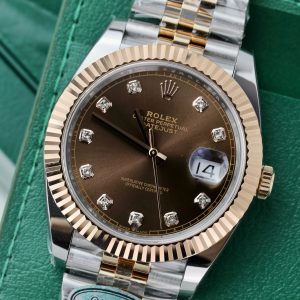 Đồng Hồ Rolex Nam Rep 11 DateJust 126331 Mặt Số Chocolate Đính Đá Clean 41mm (1)