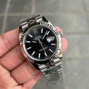 Đồng Hồ Rolex Replica Cao Cấp DateJust 126334 Mặt Đen Cọc Dạ Quang 41mm (1)