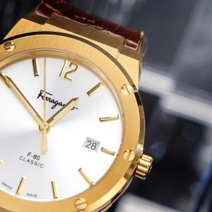 Đồng Hồ Salvatore Ferragamo F80 Classic Màu Nâu Máy Pin Thuỵ Sỹ Like Auth 40mm (3)