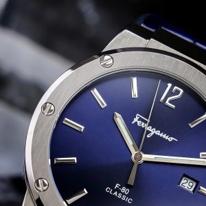 Đồng Hồ Salvatore Ferragamo F80 Classic Màu Xanh Dương Replica Thuỵ Sỹ 40mm (2)