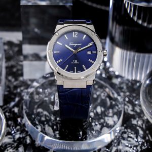 Đồng Hồ Salvatore Ferragamo F80 Classic Màu Xanh Dương Replica Thuỵ Sỹ 40mm (2)