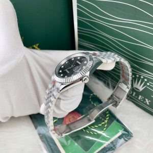 Đồng Hồ Nam Rolex DateJust Fake Máy Nhật Mặt Vi Tính Đen Giá Rẻ 38-41mm (3)