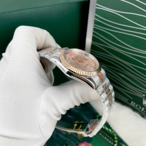 Đồng Hồ Nam Rolex Fake Giá Rẻ Mặt Số Cá Hồi DateJust Máy Nhật 41mm (2)