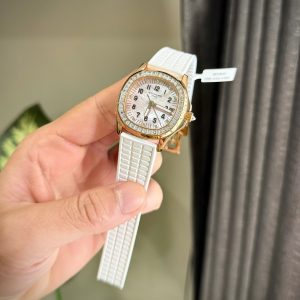 Đồng Hồ Patek Philippe Aquanaut 5072R Phủ Vàng Đính Đá Moissanite Baguette (8)