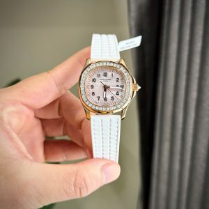 Đồng Hồ Patek Philippe Aquanaut 5072R Phủ Vàng Đính Đá Moissanite Baguette (8)