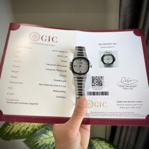 Đồng Hồ Patek Philippe Nautilus 5719 Đính Full Đá Moissanite Viền Sapphire Nhân Tạo 40mm (7)