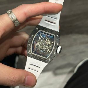 Đồng Hồ Richard Mille RM055 Carbon Dây Cao Su Màu Trắng Xưởng BBR (1)