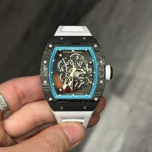 Đồng Hồ Richard Mille RM055 Carbon Dây Cao Su Màu Trắng Xưởng BBR (1)