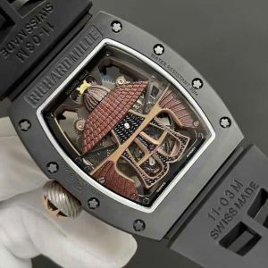 Đồng Hồ Richard Mille RM47 Samurai Fake Cao Cấp Vỏ Gốm Đen 42mm (5)