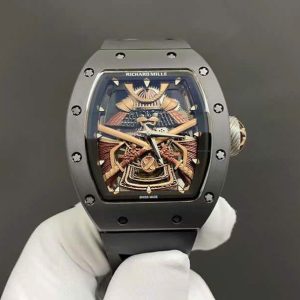 Đồng Hồ Richard Mille RM47 Samurai Fake Cao Cấp Vỏ Gốm Đen 42mm (5)