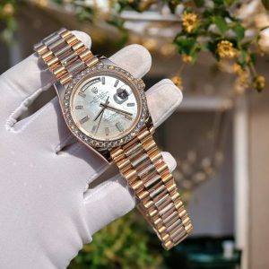 Đồng Hồ Rolex Chế Tác Phủ Vàng Hồng 18K Độ Mặt Xà Cừ Tự Nhiên 40mm (1)