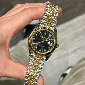 Đồng Hồ Rolex DateJust 126331 Mặt Số Đen Đính Đá Replica Cao Cấp 41mm (1)