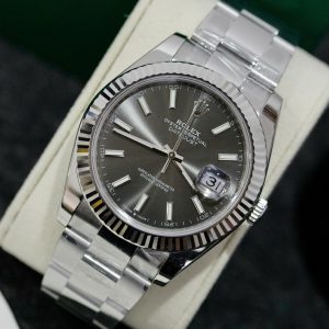 Đồng Hồ Rolex DateJust 126334 Automatic Máy Thụy Sỹ Mặt Xám Dây Oyster 41mm (1)