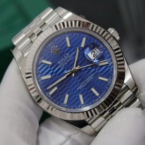 Đồng Hồ Rolex DateJust 126334 Fake Máy Thụy Sỹ Mặt Xanh Dương Gấp Nếp 41mm (1)