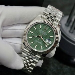Đồng Hồ Rolex DateJust 126334 Fake Máy Thụy Sỹ Mặt Xanh Lá Gấp Nếp 41mm (1)