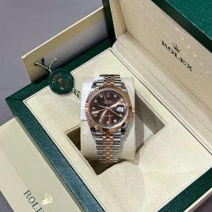 Đồng Hồ Rolex DateJust Mặt Chocolate Phủ Vàng Thật Máy Calibre 3235 Nâng Cấp 41mm (1)