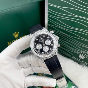 Đồng Hồ Rolex Daytona Fake Cao Cấp Đính Đá Dây Cao Su Máy Nhật 40mm (2)