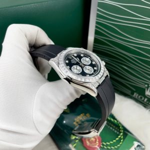 Đồng Hồ Rolex Daytona Fake Cao Cấp Đính Đá Dây Cao Su Máy Nhật 40mm (2)