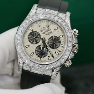 Đồng Hồ Rolex Fake Máy Thuỵ Sỹ Đính Đá Daytona Mặt Số Thiên Thạch 40mm (10)