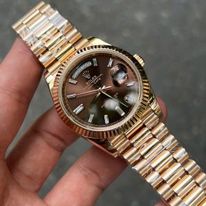 Đồng Hồ Rolex Nam Rep 11 Day-Date 228235 Mặt Số Chocolate Xưởng GM 178 Grams 40mm (1)