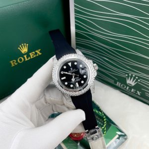 Đồng Hồ Rolex Submariner Máy Cơ Nhật Fake Màu Đen Đính Đá (1)
