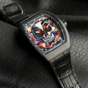 Đồng Hồ Franck Muller Vanguard Loes Van Delft Skull Vỏ Gốm Đen 45mm (8)