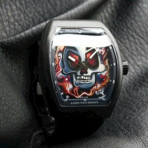 Đồng Hồ Franck Muller Vanguard Loes Van Delft Skull Vỏ Gốm Đen 45mm (8)