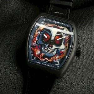 Đồng Hồ Franck Muller Vanguard Loes Van Delft Skull Vỏ Gốm Đen 45mm (8)