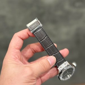 Đồng Hồ Hublot Chế Tác Đá Moissanite Hong Kong Màu Xám Nhà Máy HB 38mm (7)