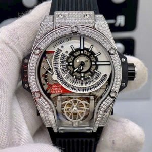 Đồng Hồ Hublot MP-06 Nam Đính Đá Dây Cao Su Fake Cao Cấp 45mm (2)