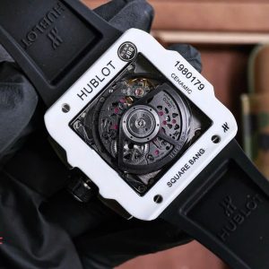 Đồng Hồ Hublot Square Bang Unico Gốm Trắng Replica Nhà Máy BBF 42mm (5)