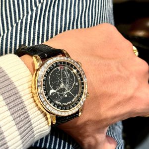 Đồng Hồ Patek Philippe Phủ Vàng 18K Đính Moissanite Complications 6104R 44mm (8)