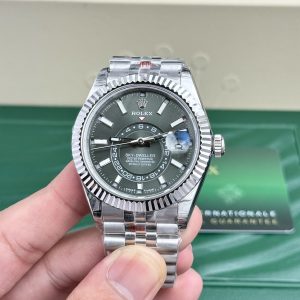 Đồng Hồ Rolex Sky Dweller Replica Cao Cấp Mặt Xanh Lá Máy Thuỵ Sỹ 42mm (3)