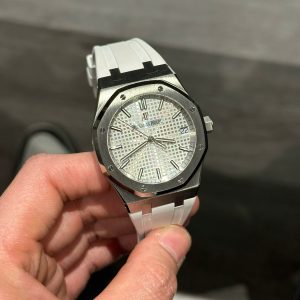 Đồng Hồ Audemars Piguet Royal Oak 15500ST Dây Cao Su Trắng Xưởng APS 41mm (6)