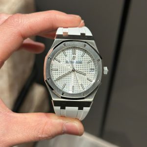 Đồng Hồ Audemars Piguet Royal Oak 15500ST Dây Cao Su Trắng Xưởng APS 41mm (6)