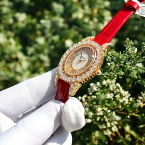 Đồng Hồ Chopard Happy Diamonds Bọc Vàng Đính Đá Moissanite Like Auth 30mm (7)