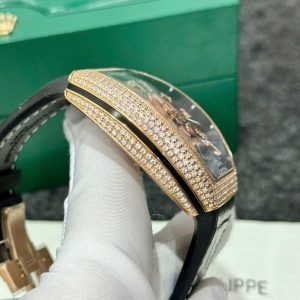 Đồng Hồ Franck Muller V45 Dragon Mặt Xanh Lá Cây Đính Đá Xưởng ABF 45mm