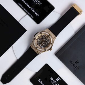 Đồng Hồ Hublot Automatic Cơ Lộ Máy Nam Đính Đá Fake Nhật 42mm (5)