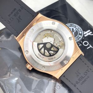 Đồng Hồ Hublot Automatic Nam Đính Full Đá Màu Vàng Hồng Fake Nhật 42mm (1)