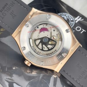 Đồng Hồ Hublot Cơ Lộ Máy Nam Đính Đá Màu Đen Fake Nhật 42mm (3)