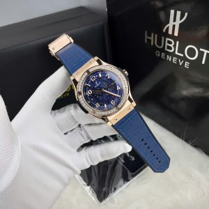 Đồng Hồ Hublot Cơ Lộ Máy Nam Đính Đá Màu Xanh Dương Fake Nhật 42mm (3)