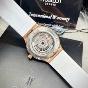 Đồng Hồ Hublot Nữ Màu Trắng Đính Đá Máy Cơ Automatic Nhật Miyota 8215 33mm (6)