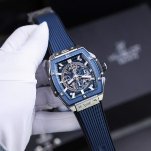 Đồng Hồ Hublot Replica 11 Spirit Of Big Bang Titanum Viền Gốm Xanh 44mm (2)