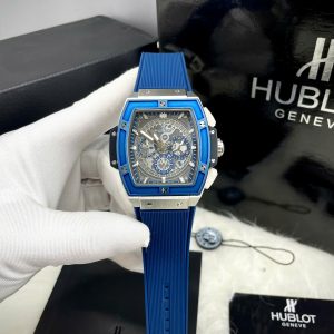 Đồng Hồ Hublot Spirit Fake Cao Cấp Máy Cơ Nhật Màu Xanh Giá Rẻ 45mm (6)