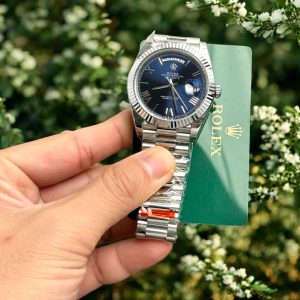 Đồng Hồ Nam Rolex Day-Date 228236 Mặt Xanh Dương Fake Cao Cấp 40mm (5)