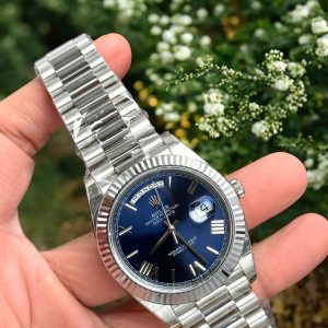 Đồng Hồ Nam Rolex Day-Date 228236 Mặt Xanh Dương Fake Cao Cấp 40mm (5)
