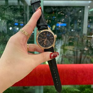 Đồng Hồ Rolex Automatic Nam Fake Máy Nhật Dây Da Màu Đen 39mm (1)